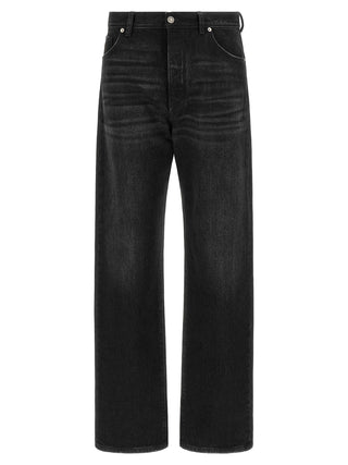 Fendi Black Cotton Straight-Leg Jeans