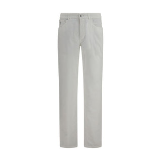 Brunello Cucinelli White Cotton Casual Pants