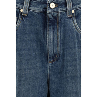 Brunello Cucinelli Blue Cotton Relaxed Fit Jeans
