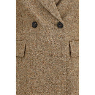 Brunello Cucinelli Beige Wool Oves Aries Full-Length Jacket