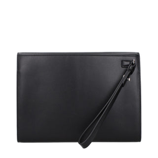 Ferragamo Black Leather Clutch Bag