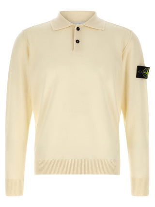 Stone Island White Virgin Wool Cardigan