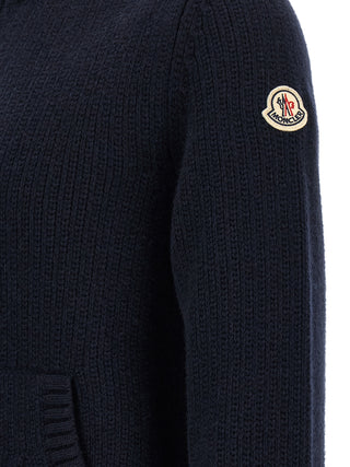 Moncler Blue Virgin Wool Cardigan