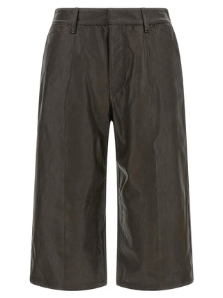 Lemaire Brown Calfskin Bermuda Shorts