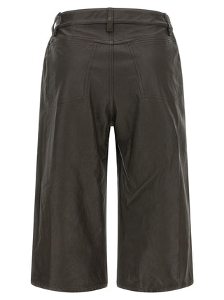 Lemaire Brown Calfskin Bermuda Shorts