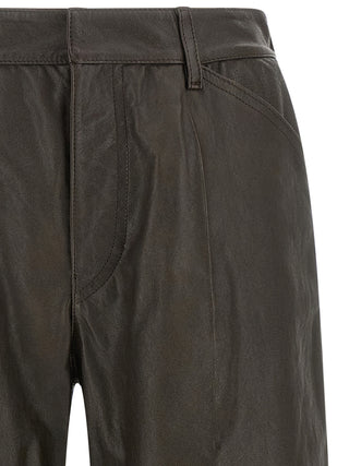 Lemaire Brown Calfskin Bermuda Shorts