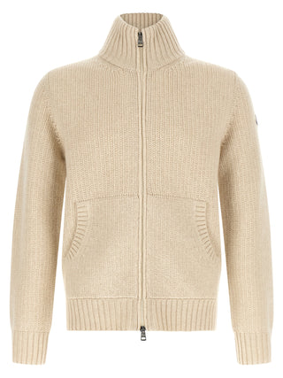 Moncler Beige Virgin Wool Cardigan