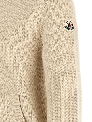 Moncler Beige Virgin Wool Cardigan