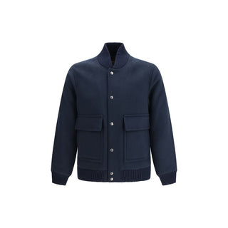 Woolrich Blue Wool Oves Aries Bomber