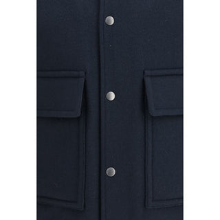 Woolrich Blue Wool Oves Aries Bomber
