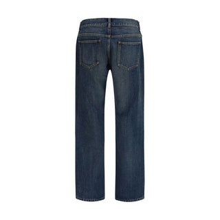 The Row Blue Cotton Relaxed Fit Jeans