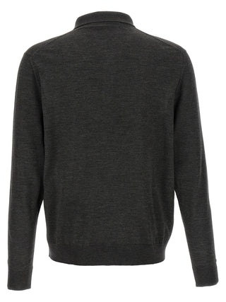 Kiton Gray Wool Polo Shirt