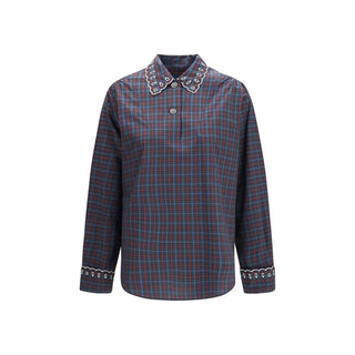 Marni Blue Cotton Pattern Shirt