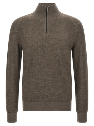 Brioni Brown Cashmere Cardigan