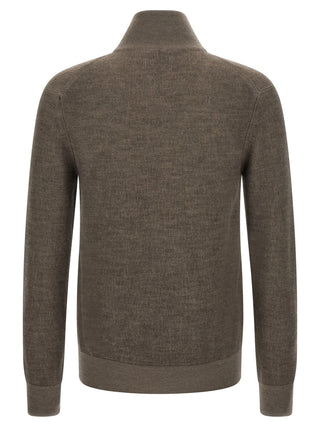 Brioni Brown Cashmere Cardigan