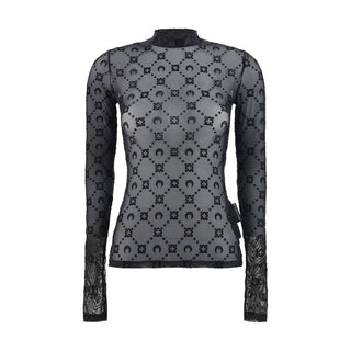 Marine Serre Black Polyamide Pattern Shirt