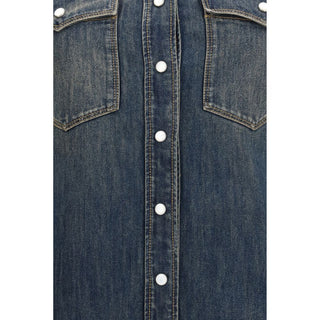 Fendi Blue Cotton Casual Dress