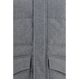 Brunello Cucinelli Gray Wool Oves Aries Full-Length Jacket