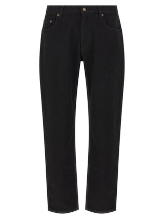 Burberry Black Cotton Straight-Leg Jeans