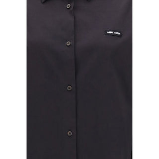 Miu Miu Black Cotton Dress Shirt