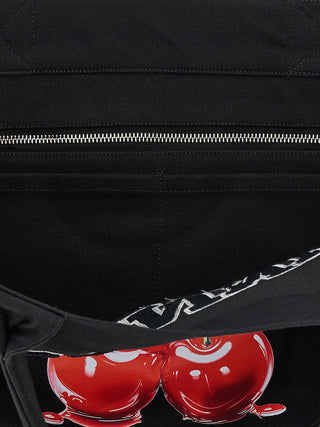 Ganni Black Recycled Cotton Tote Bag