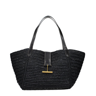 Tom Ford Black Raffia Shoulder Bag