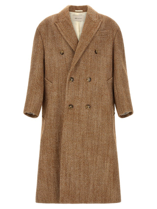 Ami Paris Herringbone Virgin Wool Coat