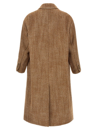 Ami Paris Herringbone Virgin Wool Coat