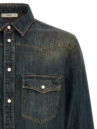 Fendi Blue Cotton Blouse