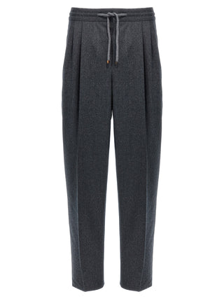 Brunello Cucinelli Virgin Wool Drawstring Trousers