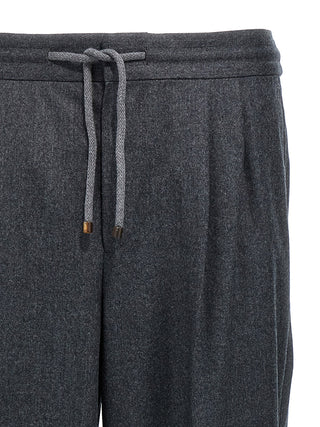 Brunello Cucinelli Virgin Wool Drawstring Trousers
