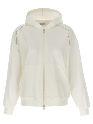 Brunello Cucinelli Gauze Cotton Zip Hoodie