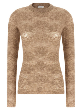 Brunello Cucinelli Beige Silk Cardigan