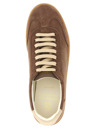 Brunello Cucinelli Brown Calfskin Low Top Sneakers