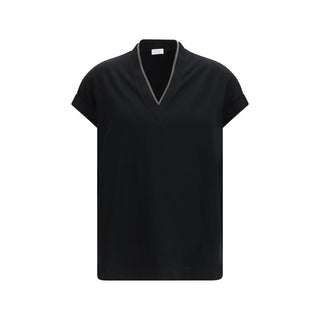 Brunello Cucinelli Monili V-Neck Cotton T-Shirt