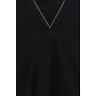 Brunello Cucinelli Monili V-Neck Cotton T-Shirt