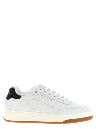 Saint Laurent Bicolor Calfskin Low Top Sneakers