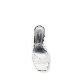 Amina Muaddi Silver Pvc Platform Sandals