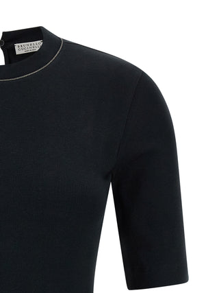 Brunello Cucinelli Black Cotton Cardigan
