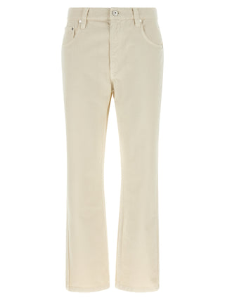 Brunello Cucinelli Beige Cotton Straight-Leg Jeans