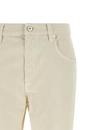 Brunello Cucinelli Beige Cotton Straight-Leg Jeans