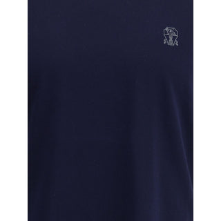 Brunello Cucinelli Blue Cotton T-Shirt