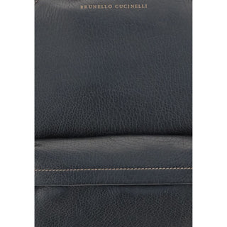 Brunello Cucinelli Black Calf Leather Bos Taurus Handbag