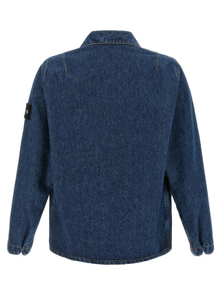 Stone Island Blue Cotton Blouse