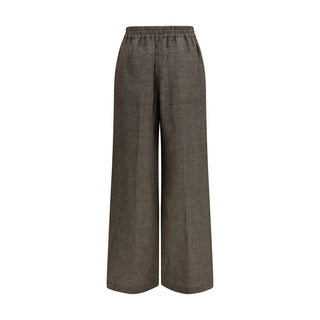 Brunello Cucinelli Brown Linen Casual Pants