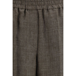 Brunello Cucinelli Brown Linen Casual Pants