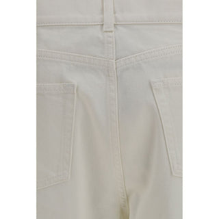 The Row White Cotton Straight-Leg Jeans