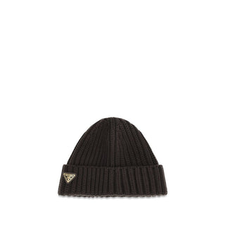 Prada Brown Wool Oves Aries Beanie