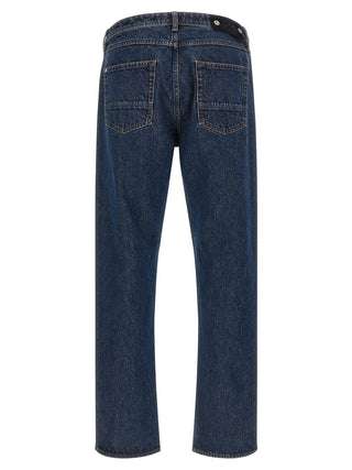 Stone Island Blue Cotton Straight-Leg Jeans