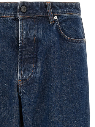 Stone Island Blue Cotton Straight-Leg Jeans
